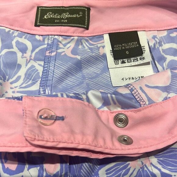Eddie Bauer Womens Shorts Summer Printed Floral Pink Purple Size 6 - Picture 7 of 8